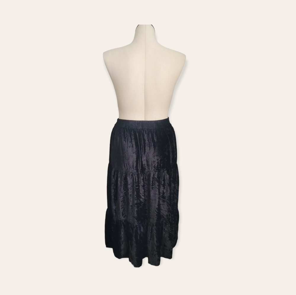 Black Velvet Broom Skirt - Picture 3 of 5